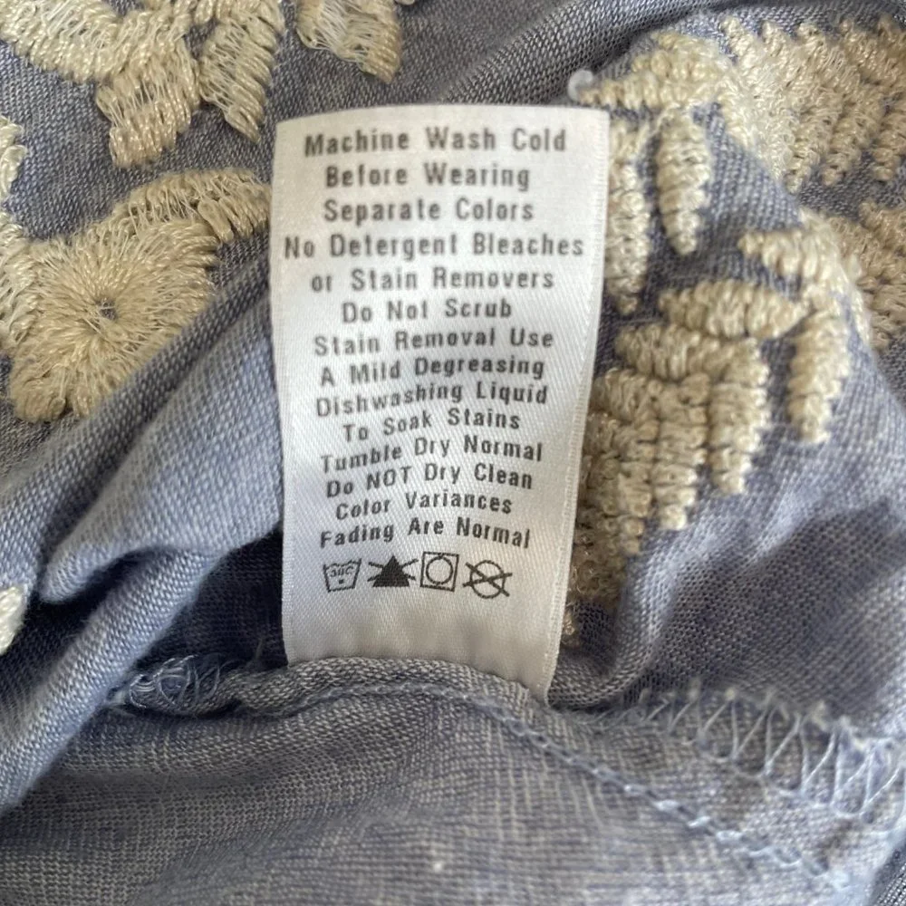 Fresh Produce Organic Cotton Floral Embroidered Top Made in USA - Picture 11 of 11
